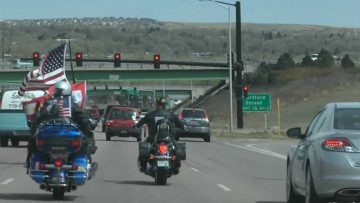 Patriot Guard Riders Escort Gold Star Family from Ft Carson to Nazarene Bible College Campus