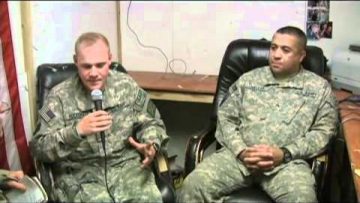 Sgt Locklear and CM2 Huckeriede at FOB Wright Episode 50