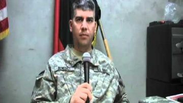 US Navy Commander Raymond Benedict in Kalagush, Afghanistan