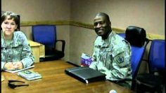 Watch 26 year veteran Sgt Major Victor Allen and 10 year Veteran SGT Lisa Macauley in Kuwait